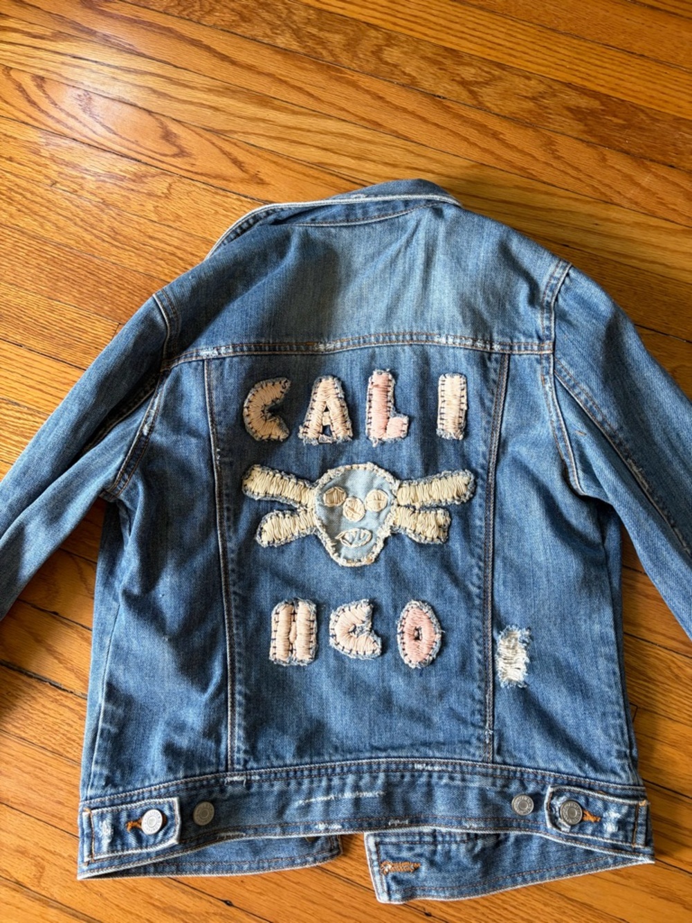 Hollister Denim Jacket with 'CALI' Patch Detail - Light Blue